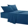 Set di biancheria da letto foglio in microfibra sprofondato 1800 da letto-lettiera-anti-vagabondo che si sbiadisce antive-ypoallergenic-4 pezzi (King Royal Blue)