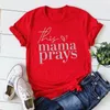 Kobiety dla kobiet urocze inspirujące, mama modli się graficzna chrześcijańska koszulka mama wiara prezent na Dzień Matki Vintage m