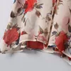 Blouses pour femmes en mousseline de mousseline japonais chemisier imprimé cardigan smock tops floral manche longue kimono suncreen dames t-shirts transparent