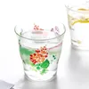 Copos de vinho jinyoujia copo criativo xícaras de suco de café caneca em casa leite flor decoração transparente taza de café bebendo água