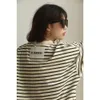 Women's Hoodies Sweatshirts Chaopai Series 23SS Spring/Summer Product Stripe Back Letter Loose Odsile Pullover Kort ärm T-shirt