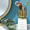 Förvaringslådor Desktop Makeup Brush Box Office Light Luxury Transparent Pen Holder Diy Badrumsarrangör M6CE