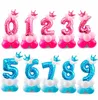 Birthday Balloons Blue Pink Number Foil Balloons 1 2 3 4 5 6 7 8 9 Years Happy Birthday Party Decorations Kids ballon M21711850805