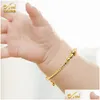 Bangle Aniid 2st/Lot Dubai Gold Color for Girls/Baby/Kids Charm Gypsophila Armband Bells Heart Jewelry Child Christmas Drop Deliver Dhzn0