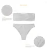 Kvinnors badkläder söt musiknotning tryck inslaget-Chest Bikini 2024 Kvinna Bikinis Set damer Bandeau Swimsuit Women Bathing Suit Push Up