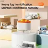 Humidifiers USB Volcano Air Humidifier Aromatherapy Diffuser with Ambient Light 300ML Ultrasonic Mist Maker Quiet Sprayer for Bedroom Office