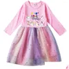 Девушки платье девочки A для Adley Spring Long Dreess Dreess Baby Kids Partid