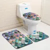 Banyo paspasları 3pcs/set banyo halıları tuvalet kapakları ev tekstil ürünleri halılar yumuşak zemin paspas emici halı setleri
