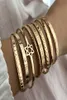 Märke mode smycken 18k guld stapel armband armband öppen manschett kvinnliga armband trendiga enkla davidstar armband 2pcsset1091137