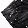 Kvinnors byxor 2024 Purple Brand Jeans American High Street Ripped Ink Spleted Ejressed Black Wash Stylish and Slim