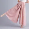 Calça feminina Colotea elástica casual Colottes Coleção de pernas largas elegante saia alta para todos os dias