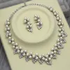 Gold Silver Pearls Bridal Necklace Wedding Necklace Wedding Jewelry Wedding Accessories 2 pieces N413012