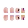 False Nails Spring Nude Square Fake With Flower Printed Ultra-flexible Long Lasting For Stage Performance Wear