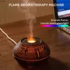 Humidificateurs Flame Air Humidificateur Mini Volcano Fire Lava Arôme Diffuseur Huile Ultrasonic Fool Maker Maker Fogger LED Lampe