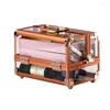 Decorative Figurines Aluminum Makeup Vanity Box With Lock Organizer Clear Marble Cosmetic Cases Extendable Trays