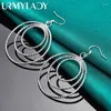 Dangle Earrings URMYLADY 925 Sterling Silver Three Ring For Women Charm Wedding Party Fashion Jewelry