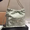 Waxy leather chain shoulder bag casual lady bag fashion omni underarm bag simple garbage bag