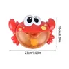 Bath Toys Blowing Bubble Baby Bath Toys Outdoor Foam Maker Waterproof Cartoon Crab Bathroom Swimming Pool Toys Bathtub Soap Machine 240413