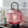 Candle Holders Pink Glass Battery Operated Table Lamp Bedside Light Lamps Holder Lantern For Bedroom Living Room Wedding Home Decor