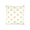 Pillow Cotton Embroidery Covers Soft Decorative Sofa Cases 45x45CM White Daisy Cover For Living Room El Decor