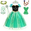 Snow Princess Anna Frozen Dress for Girls Luxury Tutu Birthday Gift Party Cosplay Ball Gown Halloween Costume Up 240413