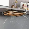 Kök förvaring under handduk rack stål skåp papper hängande skåp hållare täcker skärbräda potten hängande rostfria trasor