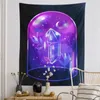 Tapisserier Vintage Crystal Tapestry vägg hängande månfas växtblommor tapesties starry himmel bohemia estetik heminredning