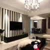 Fonds d'écran à la maison mode moderne noir et blanc vertical papier peint à rayures en PVC matériau PVC 10m