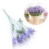 Fiori decorativi 10 teste Provenza Lavender Plastica Plastica artificiale Purple Bouquet Flower White per casa Decorazione romantica del matrimonio