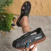 Casual schoenen vrouwen sandalieën 2024 zomer holle ademende zapatos groot formaat platte sandalen para damas en Oferta