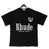 العلامة التجارية Rhude T Shirt Designer Shirt Men Shirts Print White Black S M L XL Street Cotton Fashion Mens Tshirts Tshirt 893