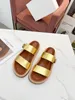 Designer Classic Sandals High Quality Womens Wedding Dress Shoes Summer Thick Heels Fashion Round Glides Leather Platform Professional 0420