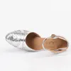 Dance Shoes Shengzixue Women's Latin Customize Heel PU Buckle Ballroom Silver Gold Dancing For Women