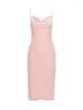 Casual Dresses Sexy Backless Pink Dress Women Maxi Spaghetti Strap Side Split Evening Female Skinny Elegant Party Clubwear 2024