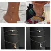 Anklets Mtilayer Männer Frauen Schmuck Ananas Perlen Sterne Anhänger Knöchel Armband