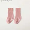 Calzini per bambini Candy Color New Childrens Cotton Socks adatto per ragazzi Toddlers Girls Caviglie a strisce non Slip Baby Floor Q240413