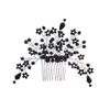 Hair Clips 20/10-Teeth Woman's Comb With Luxurious Black Rhinestones Headwear For Valentine's Day Christmas Gift