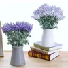Fiori decorativi 10 teste Provenza Lavender Plastica Plastica artificiale Purple Bouquet Flower White per casa Decorazione romantica del matrimonio