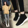 Casual Shoes High Top Elastic Sock For Women's 2024 Autumn Breathable Lightweight Sports Sneakers Women