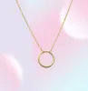 Pingente de círculo simples Colar Eternity Colar Karma Infinito Prata Gold Minimalista Jóia Colar Dainty Circle 3466897