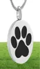 Lkj9738 Dogcat Paw Print Memorial Urn Schmuck runden Edelstahl Haustier -Einäscherungen Anhänger Halskette für Ashes4514709
