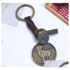 Keychains Lanyards 12 Constellation Keychain Cowe Zodiac Retro Woven Key Chain Bronze Keyring For Birthday Present Wholesale Drop Deli Dhljj