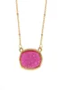 Colliers pendants Résine OVAL DRUZY Collier Gold Color Chain Drusy Hexagon Style Designer Luxury Brand Fashion Jewelry for Womenpe6493416