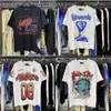 Hellstar Shirt Mens Rappe Top High American Tide Brand Fun Funny Comic Letter Inglês Imprima solta All redonda colarinho curto camiseta camiseta maré xl