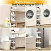 Kitchen Storage 1pc 3/4 Tier Slim Cart Bathroom Rolling Utility Plastic Rack With Wheels Mobile Shelving Unit Organizer