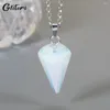 Colliers pendants Geiteri mode simple hexagone cristal agate pour les femmes filles en pierre de pierre naturelle