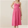 Basic Casual Dresses Womens Sling Robes Solid Color Strapless Backless Zipper High Waist Summer Y Sleeveless Midi Dress Drop Delivery Dhgcq