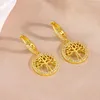 Boucles d'oreilles cerceaux mode Zircon complet Round Tree of Life Prendant Jewelry Gift