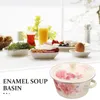 Dinnerware Sets Enamel Basins Retro Bowl Lard Oil Storage Pot Kitchen Essentials Camping Household Enamelware Cooking Container Bowls