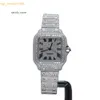 Toppmärke 45mm Gold Watch Fullt Iced Out Sier Lab Grown Moissanite VVS Diamond Watches Roman Numal Hip Hop Quartz